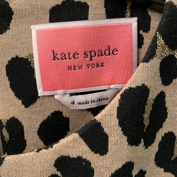 KATE SPADE - Forest Feline Jacquard Animal Print Dress - Size 4 - Like New - Picture 6 of 6